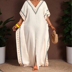 Veslaya African Print Relaxed-Fit Kaftan